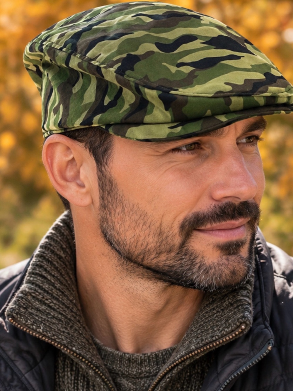 Men’s Camo Flat Cap | Camouflage Ivy Gatsby Hunting Hat